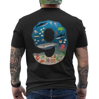 Under Sea Realistic Fish Starfish Ninth Number 9 Men's T-shirt Back Print - Monsterry CA