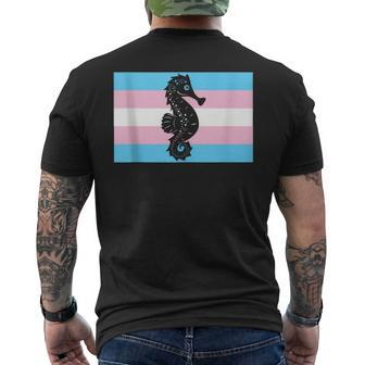 Seahorse Dad Pregnant Trans Man Men's T-shirt Back Print | Mazezy