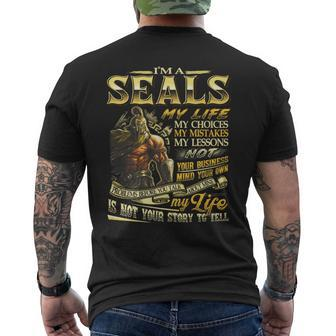 Seals Family Name Seals Last Name Team Men's T-shirt Back Print - Seseable