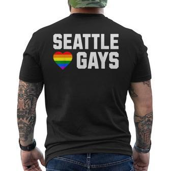 Seattle Pride Parade Lgbtq Gay Support Men's T-shirt Back Print - Monsterry
