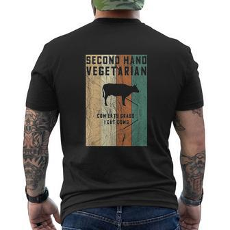 Second Hand Retro Anti Vegetarian Meat Lover Mens Back Print T-shirt - Thegiftio UK