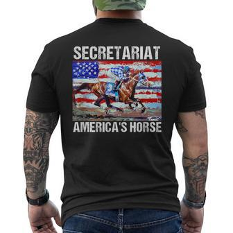 Secretariat America's Horse Men's T-shirt Back Print - Seseable