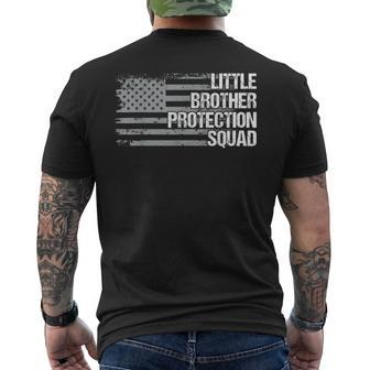 Security Brother Protection Squad Boys Dad Grandpa Us Flag Mens Back Print T-shirt | Mazezy