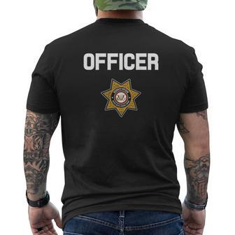Security Officer Enforcement Badge Police Guards Duty Mens Back Print T-shirt - Thegiftio UK