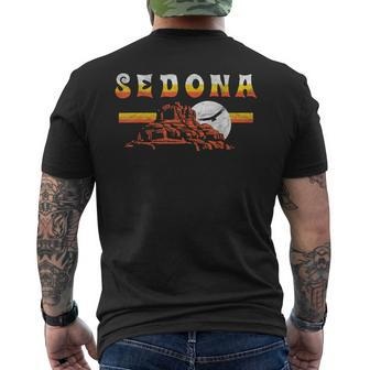 Sedona Arizona Vintage Distressed Bell Rock Hiking Retro Men's T-shirt Back Print - Monsterry