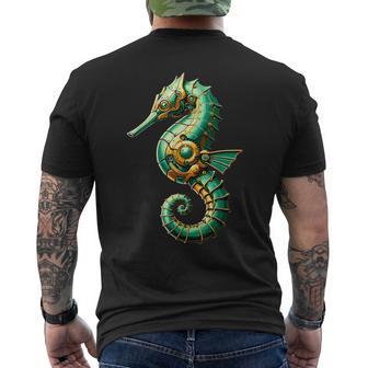 Seepferdchen Hippocampus Roboter In Grünem Gewand T-Shirt mit Rückendruck - Geschenkecke