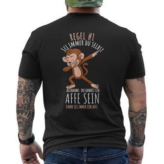 Sei Immer Du Selbst Lustiges Affen T-Shirt mit Rückendruck - Seseable