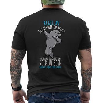 Sei Immer Du Selbst Seekuh T-Shirt mit Rückendruck - Geschenkecke