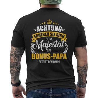 Seine Majestät Bonus Papa Slogan T-Shirt mit Rückendruck - Geschenkecke