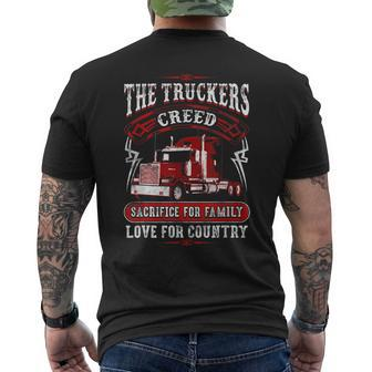 Semi Truck Driver For Long Haul 18 Wheeler Truckers Mens Back Print T-shirt - Thegiftio UK