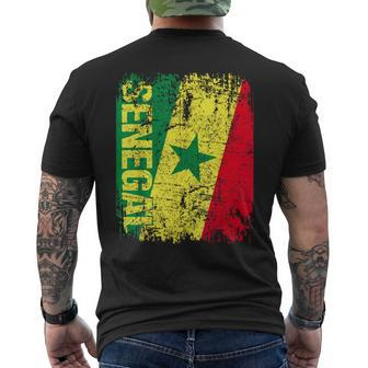 Senegal Flag Vintage Distressed Senegal Men's T-shirt Back Print - Monsterry