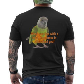 Senegal Parrot Happiness Men's T-shirt Back Print - Monsterry UK