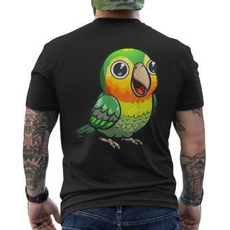 Senegal Parrot In Kawaii Style Men's T-shirt Back Print - Monsterry