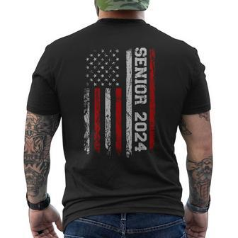 Senior 2024 American Flag Usa Graduation Class Of 2024 Men's T-shirt Back Print - Monsterry UK