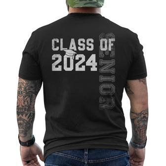 Senior 24 Class Of 2024 Graduation Graduate Grad School Men's T-shirt Back Print - Thegiftio UK