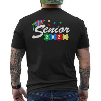 Senior Autism Graduate 2024 For Autistic Ns Graduation Men's T-shirt Back Print - Monsterry
