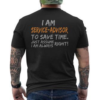 I Am A Service Advisor To Save Time Men's T-shirt Back Print - Monsterry