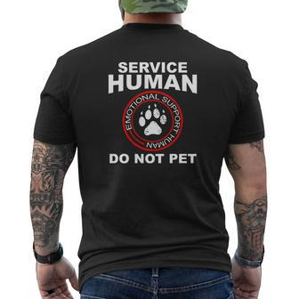 Service Human Dog Owner Emotional Support Human Mens Back Print T-shirt - Thegiftio UK