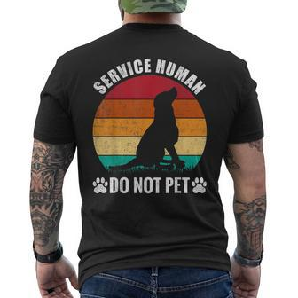 Service-Human Do Not Pet Dog Lover Vintage Men's T-shirt Back Print - Monsterry DE