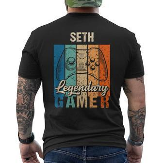 Seth Name Personalised Legendary Gamer Men's T-shirt Back Print - Seseable