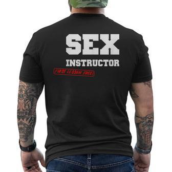 Sex Instructor First Lesson Free Stag Men's T-shirt Back Print - Monsterry