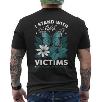 Sexual Assault Awareness Month I Stand With The Victims Men's T-shirt Back Print - Monsterry AU