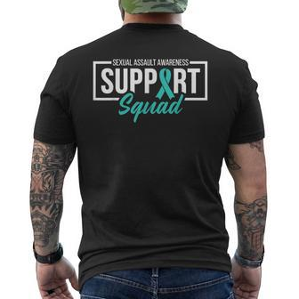 Sexual Assault Awareness Support Squad I Wear Teal Ribbon Men's T-shirt Back Print | Mazezy