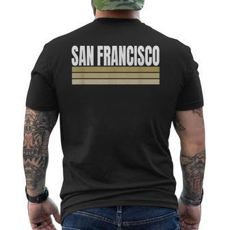 Sf Vintage Striped San Francisco Red Maroon San Francisco Ca Men's T-shirt Back Print | Mazezy AU
