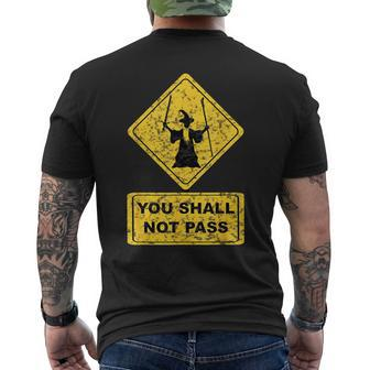 You Shall Not Pass Wizard Sign Lord Geek Clothing Men's T-shirt Back Print - Monsterry DE
