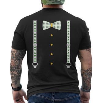 Shamrock Bow Tie & Suspenders St Patrick's Day Costume Men's T-shirt Back Print - Monsterry DE