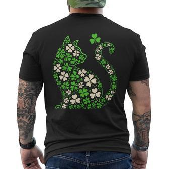 Shamrock Irish Cat Graphic Saint Patrick Day For Cat Lovers Men's T-shirt Back Print | Mazezy CA