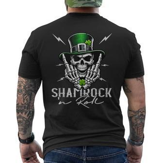 Shamrock N Roll Irish Skull St Patrick's Rocker Men's T-shirt Back Print - Monsterry UK
