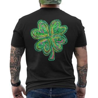 Shamrock Sequins Effect Clover Happy St Patrick's Day Womens Men's T-shirt Back Print | Mazezy CA