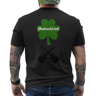 Shamrock'n'roll Crossed Guitars St Patrick's Day Men's T-shirt Back Print - Monsterry CA