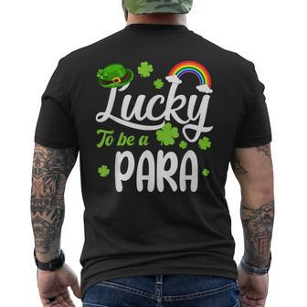 Shamrocks Lucky To Be A Para Happy St Patrick's Day Men's T-shirt Back Print - Thegiftio UK