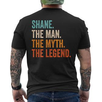 Shane The Man The Myth The Legend First Name Shane Men's T-shirt Back Print - Seseable