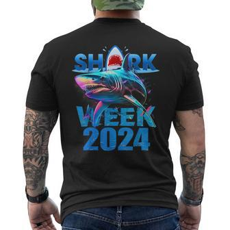 Shark Fin 2024 Week Passion For Shark Lover Ocean Wildlife Men's T-shirt Back Print - Seseable