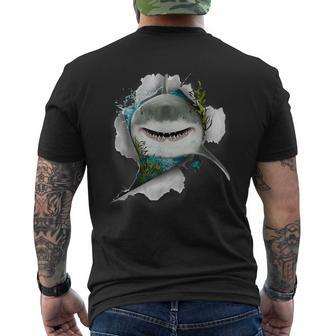 Shark Great White Shark Deep Sea Fishing Shark Men's T-shirt Back Print - Monsterry
