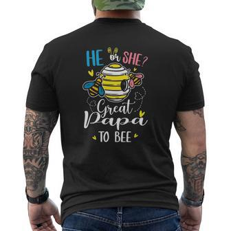He Or She Great Papa To Bee Gender Reveal Mens Back Print T-shirt | Mazezy UK