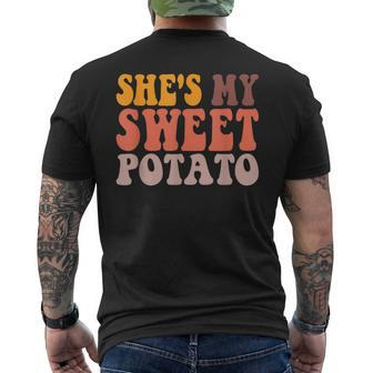 She Is My Sweet Potato I Yam Couples Valentine's Day Men's T-shirt Back Print - Seseable