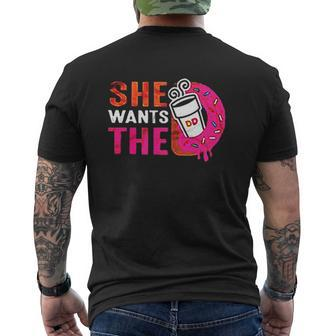 She Wants The D Dunkin Donuts Coffee Mens Back Print T-shirt - Seseable