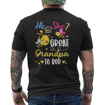 He Or She What Will It Bee Gender Reveal For Great Grandpa Mens Back Print T-shirt | Mazezy