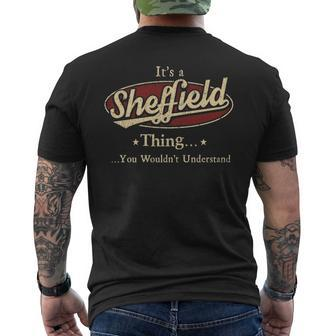 Sheffield Shirt Personalized Name T Shirt Name Print T Shirts Shirts With Name Sheffield Mens Back Print T-shirt - Thegiftio UK