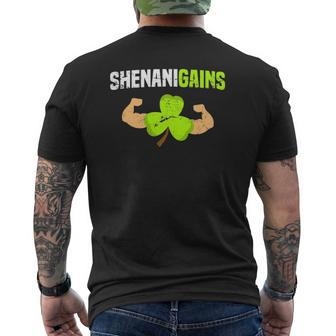 Shenanigains St Patrick's Day Workout Gym Gains Lift Mens Back Print T-shirt | Mazezy AU