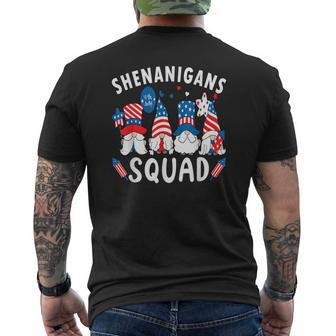 Shenanigans Squad 4Th Of July Gnomes Usa Mens Back Print T-shirt - Thegiftio UK
