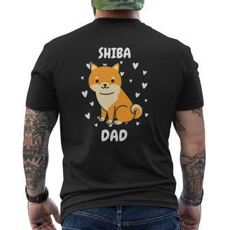 Shiba Dad Papa Daddy Pa Father For Father's Day Mens Back Print T-shirt | Mazezy AU