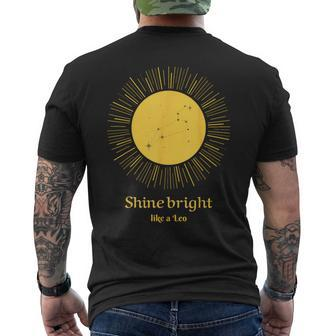 Shine Bright Like A Leo Zodiac Men's T-shirt Back Print - Thegiftio UK