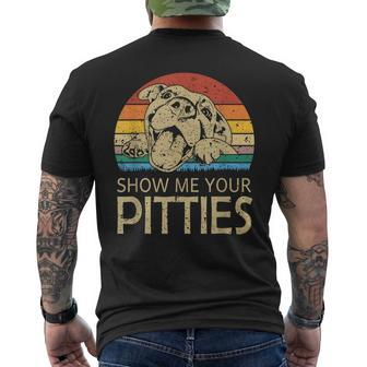Show Me Your Pitties Pitbull Dog Lovers Retro Vintage V2 Mens Back Print T-shirt - Thegiftio UK