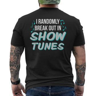Show Tune Singer Theater Lover Broadway Musical Men's T-shirt Back Print - Monsterry CA