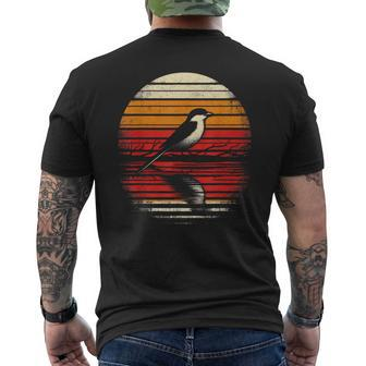 Shrike Bird Sunset Retro Style Safari Vintage 70S Men's T-shirt Back Print - Monsterry